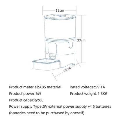 Wifi Smart Cat Automatic Feeders Automatic Regular Quantitative Cat Dog Food Remote Control Feeder for Cat Dog Dry Food